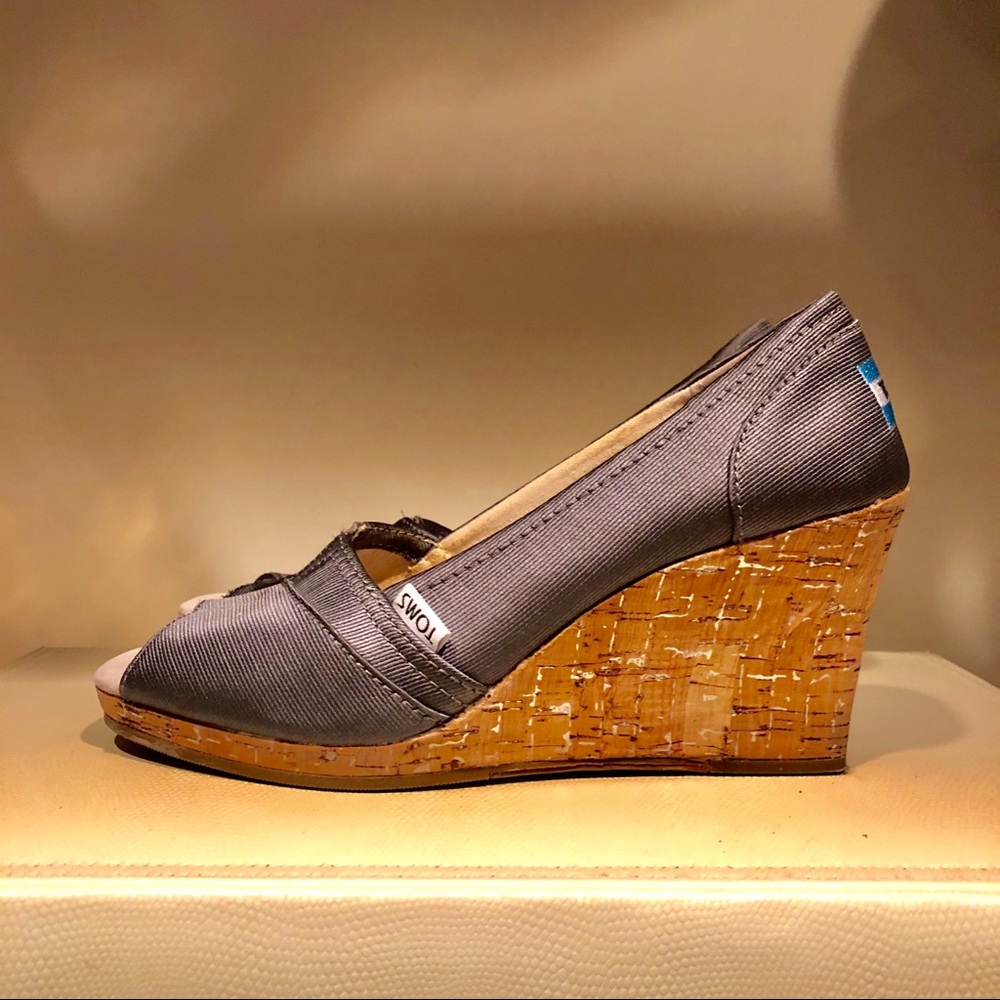TOMS Peep Toe Wedges